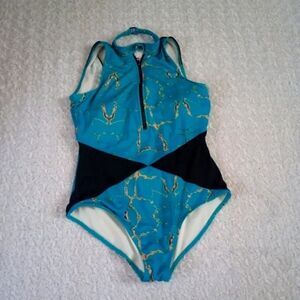 Crazy Train woman one piece blue swimsuit